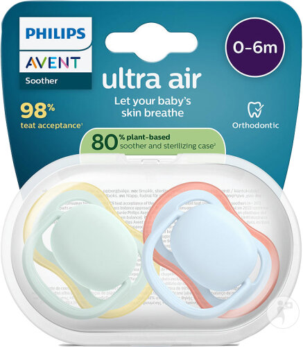 Philips Avent Schnuller +0m Air Pistazie/Blau 2 Stück