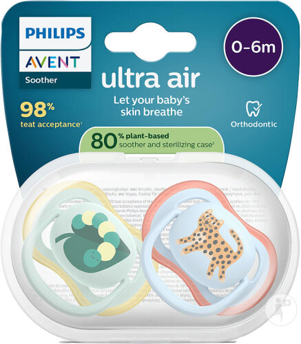 Philips Avent Schnuller +0m Air Schnecke/Hund 2 Stück