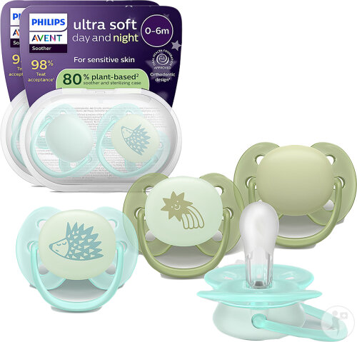 Philips Avent Schnuller +0m Soft Tag&Nacht 4 Stück