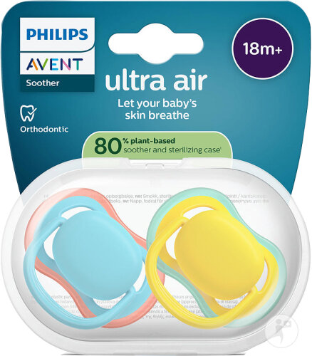 Philips Avent Schnuller +18m Air Gelb/Türkis 2 Stück