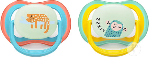 Philips Avent Schnuller +18m Air Night Affe/Katze 2 Stück