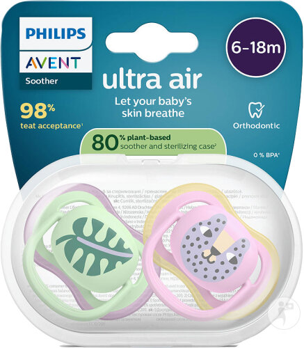 Philips Avent Schnuller +6m Air Blatt/Katze 2 Stück