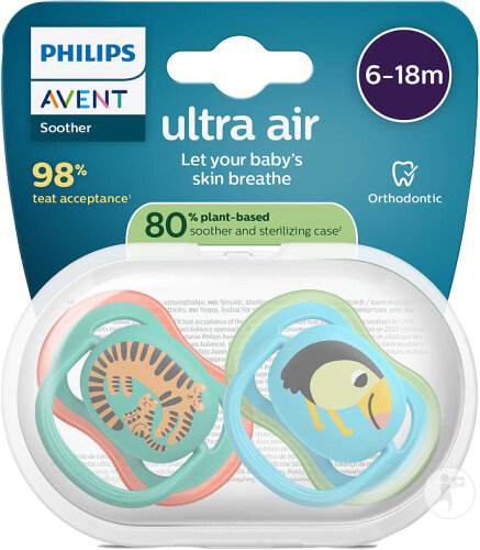 Philips Avent Schnuller +6m Air Leopard/Tukan 2 Stück