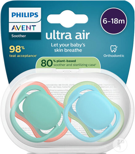 Philips Avent Schnuller +6m Air Nachtblau/Grün 2 Stück