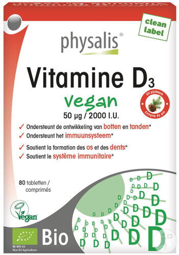 Physalis Vitamin D3 Bio Vegan 80 Tabletten