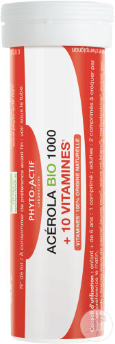 Phyto-Actif Acerola Bio 1000 + 10 Vitamine 24 Tabletten