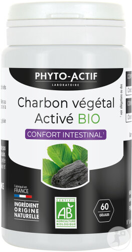Phyto-Actif Aktivkohle Pflanzlich Bio Darmkomfort 60 Kapseln