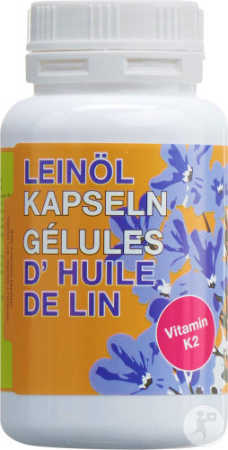 Phytomed Leinöl Bio 500mg + Vitamin K2 Kapseln 200