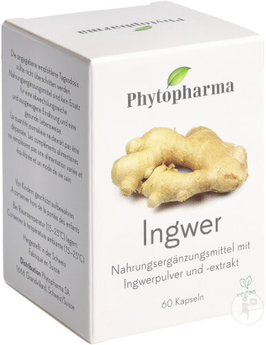 Phytopharma Ingwer Kapseln 365mg 60 Stück