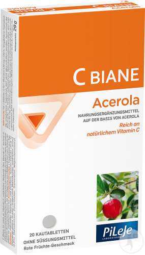 PiLeJe C Biane Acerola Nahrungsergänzungsmittel 20 Kautabletten