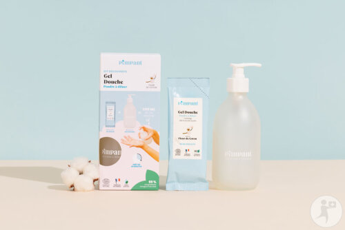 Pimpant Entdeckerset Duschgel Baumwollblüte Pulver Zum Verdünnen 25g + 1 Wiederbefüllbare Flasche-2