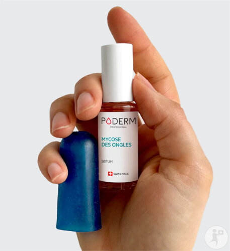 Poderm Kit Pilz Nachtpflege Reinigungsserum 8ml + 1 Reparierende Gel-Kappe-3
