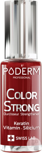 Poderm Nagellack Color Strong Nagelhärter Für Brüchige Nägel 253 Rouge Allure 8ml