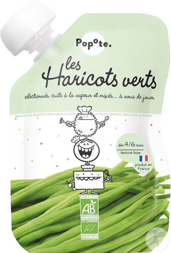 Popote Quetschie Grüne Bohnen Ab 4/6 Monaten Bio 120g