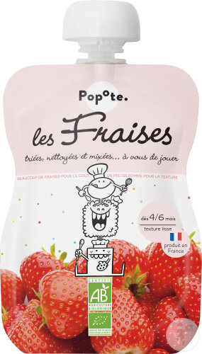 Popote Quetschie Erdbeeren Ab 4/6 Monaten Bio 120g
