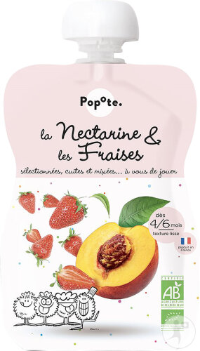 Popote Quetschie Nektarine Und Erdbeeren Ab 4/6 Monaten Bio 120g