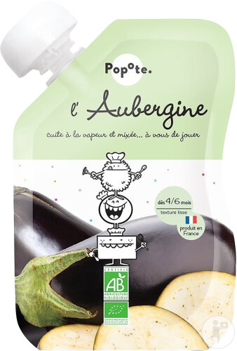 Popote Quetschbeutel Aubergine Bio 120g