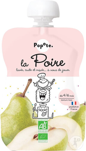 Popote Quetschie Birne Ab 4/6 Monaten Bio 120g