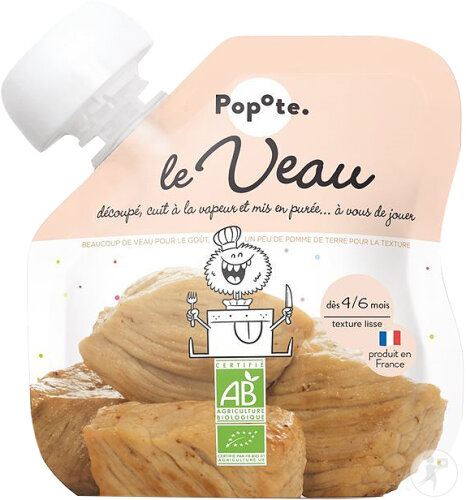 Popote Quetschie Kalb Bio Ab 4/6 Monaten 120g