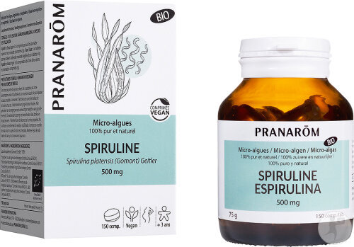 Pranarôm Mikroalgen Spirulina 500mg Bio 150 Tabletten