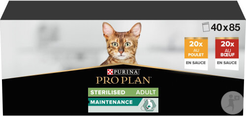 Pro Plan Sterilised Nassfutter Sterilisierte Erwachsene Katzen Rind In Sauce/Huhn In Sauce 40x85g