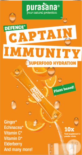 Purasana Hydration Superfoods Captain Immunity Defence Beutel 10x4,5g
