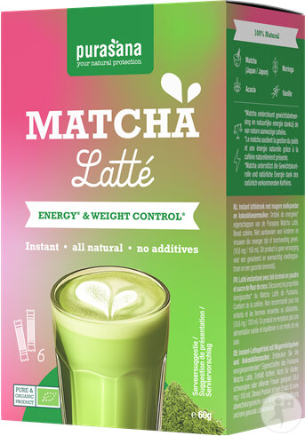 Purasana Matcha Latte Energie Und Gewichtskontrolle Beutel 6x10g