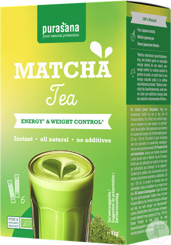 Purasana Matcha Tea Energie Und Gewichtskontrolle Beutel 6x2g