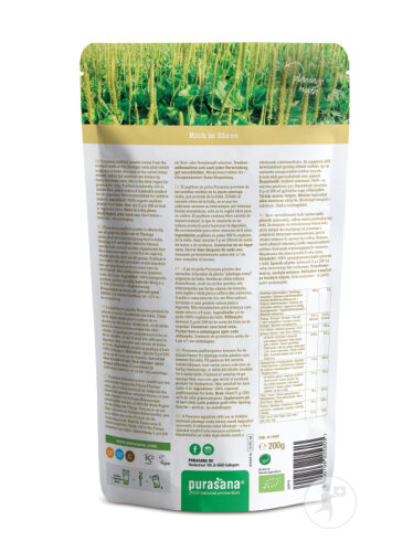 Purasana Super Food Flohsamen Pulver Bio Beutel 200g-3