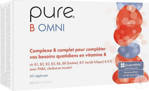 Pure B Omni Vitamin-B-Komplex Nahrungsergänzungsmittel 60 Kapseln