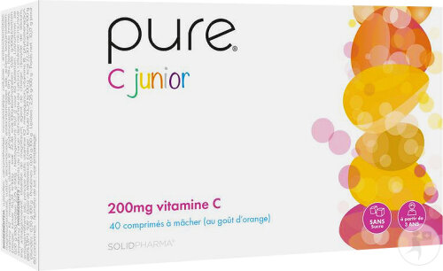Pure C Junior Vitamin C Immunity Orangengeschmack 40 Kautabletten 200ml