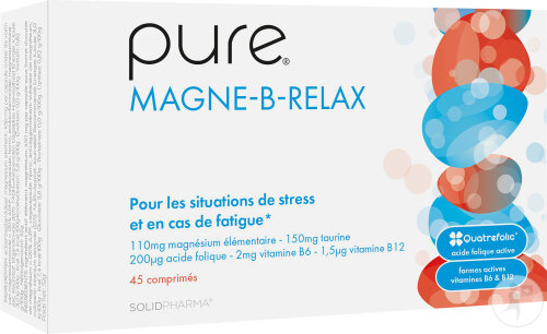 Pure Magne-B-Relax Nahrungsergänzungsmittel Bei Stresssituationen Und Müdigkeit 45 Tabletten