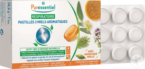 Puressentiel Atemwege Lutschtabletten Mit 3 Aromatischen Honigsorten 18 Tabletten