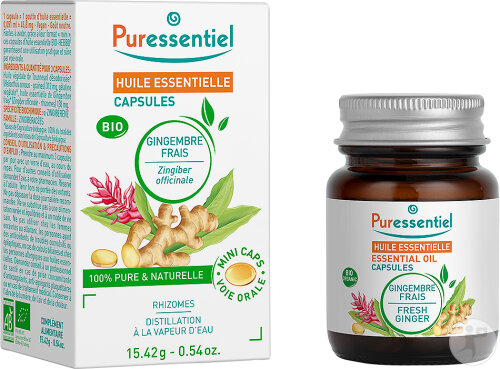 Puressentiel Ätherisches Öl Kapseln Frischer Ingwer Bio 60 Kapseln