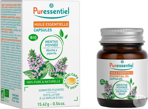 Puressentiel Ätherisches Öl Kapseln Pfefferminze Bio 60 Stück