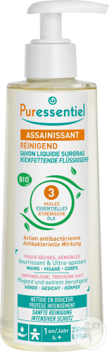 Puressentiel Sanitisierende Seife Gel Surgras Mit 3 Ätherischen Ölen Bio 250ml