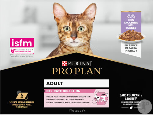 Pro Plan Sensitive Digestion Nassfutter Erwachsene Katzen Truthahn In Sauce 10x85g
