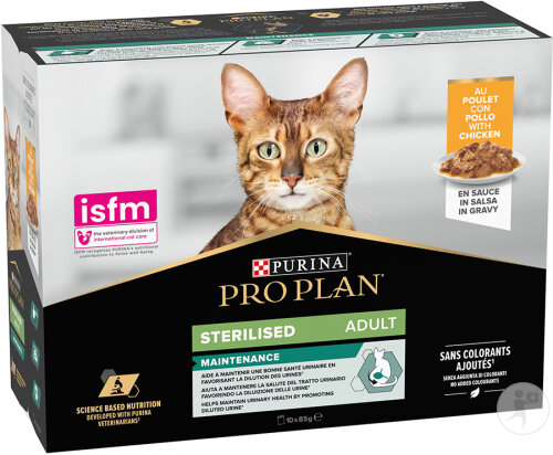 Pro Plan Sterilised Nassfutter Für Sterilisierte Erwachsene Katzen Huhn 10x85g