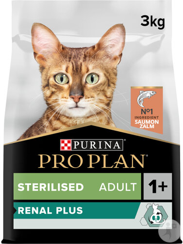 Pro Plan Renal Plus Für Gesunde Nieren Trockenfutter Für Sterilisierte Erwachsene Katzen Lachs 3kg