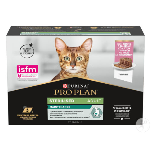 Pro Plan Sterilised Nassfutter Für Sterilisierte Erwachsene Katzen Lachs Und Thunfisch 12x85g-2