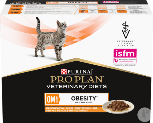 Pro Plan Veterinary Diets OM Obesity Nassfutter Für Katzen Huhn 10x85g