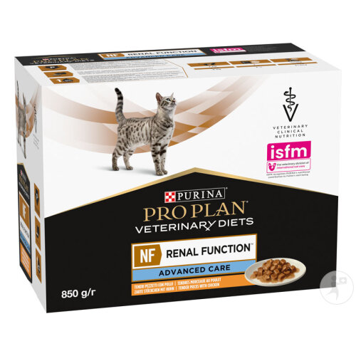 Pro Plan Veterinary Diets NF Renal Function Advanced Care Nassfutter Für Katzen Huhn 10x85g-2