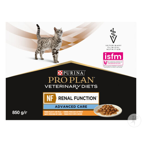 Pro Plan Veterinary Diets NF Renal Function Advanced Care Nassfutter Für Katzen Huhn 10x85g-3