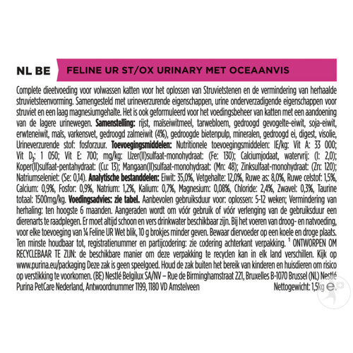 Pro Plan Veterinary Diets UR Urinary Trockenfutter Für Katzen Meeresfisch 1,5kg-5