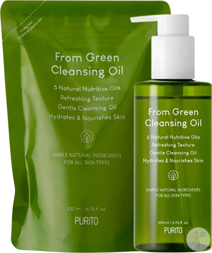 Purito Set From Green Reinigungsöl Pumpflasche 200ml + Nachfüllbeutel 200ml
