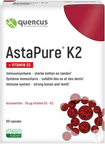 Quercus AstaPure K2 + Vitamin D3 Nahrungsergänzungsmittel 60 Kapseln