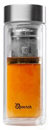 Qwetch Teekanne Aus Doppelwandigem Glas Und Gebürstetem Edelstahl 430ml 1 Stück