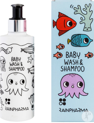 RainPharma Baby Wash & Shampoo Natürliches Babywaschgel X Eva Mouton Pumpflasche 200ml