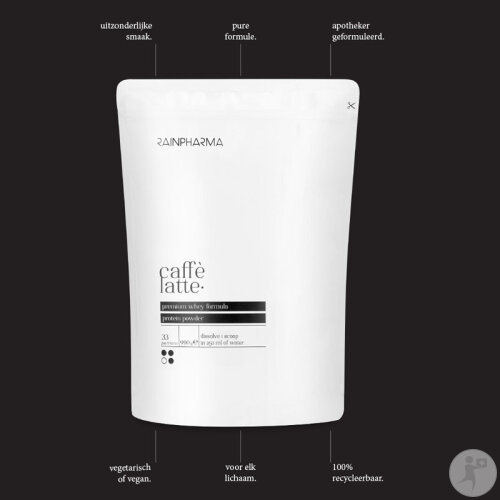 Rainpharma Caffè Latte Molkenproteinpulver Mit Stevia Optimierter Geschmack 990g-4