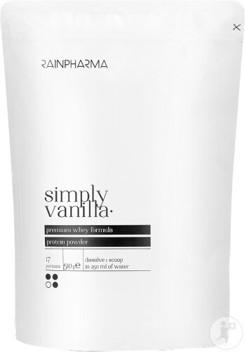 RainPharma Simply Vanilla Molkenproteinpulver + Stevia Optimaler Geschmack 510g 17 Portionen